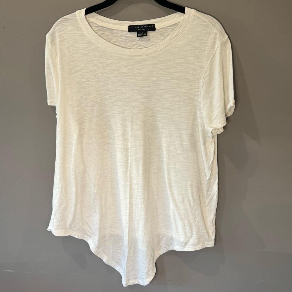 SOCIAL STANDARD by Sanctuary, white t-shirt, Size L, EUC